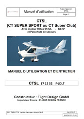 FLIGHT DESIGN CT Super Sport Manuel D'utilisation