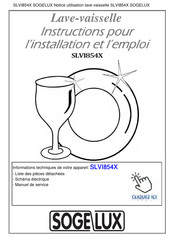 SOGELUX SLVI854X Instructions D'installation Et D'emploi