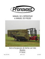 pronovost P-7800 Manuel De L'opérateur