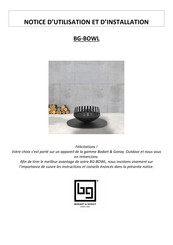 Bodart & Gonay BG-BOWL Notice D'utilisation Et D'installation