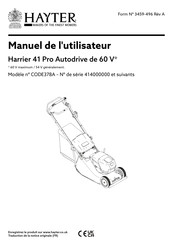 Hayter CODE378A Manuel De L'utilisateur