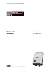 Fronius Galvo Instructions D'installation