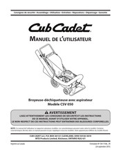 Cub Cadet CSV 050 Manuel De L'utilisateur