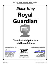 Warnock Hersey Blaze King Royal Guardian Directives D'opération Et D'installation