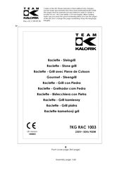 Team kalorik Raclette TKG RAC 1003 Consignes D'assemblage