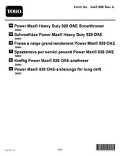 Toro Power Max Heavy Duty 928 OAE Mode D'emploi
