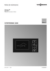 Viessmann Vitotronic 200 WO1C Notice De Maintenance