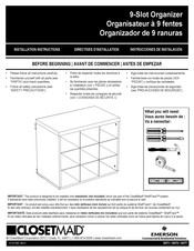 Emerson CLOSETMAID 3271 Directives D'installation