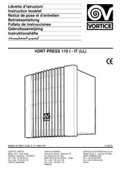 Vortice Vort Press 110 I-IT Notice De Pose Et D'entretien