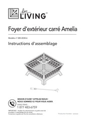 for Living Amelia 085-0030-6 Instructions D'assemblage