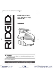 RIDGID 4000RV0 Mode D'emploi