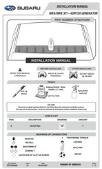 Subaru E751SVC000 Instructions D'installation