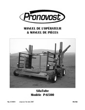 pronovost SilaTube P-6500 Manuel De L'opérateur - Manuel De Pièces