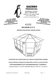 Gazebo Penguin 41215 Instructions Pour L'installation Et L'emploi