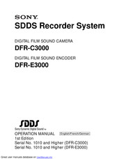 Sony DFR-E3000 Mode D'emploi