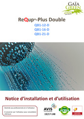 Gaia Green ReQup-Plus Double QB1-16-D Notice D'installation Et D'utilisation