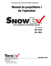 Trynex International SnowEX SP-1875 Manuel Du Propriétaire