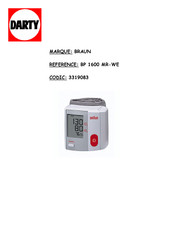 Braun VitalScan Plus BP 1650 Mode D'emploi