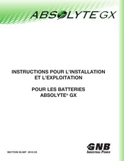 GNB ABSOLYTE GX3000 Instructions Pour L'installation Et L'exploitation