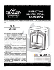 Napoleon NZ-26 Instructions D'installation Et D'opération