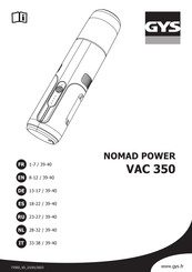 GYS NOMAD POWER VAC 350 Manuel D'utilisation