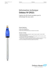 Endress+Hauser Orbitex W CPS21 Information Technique