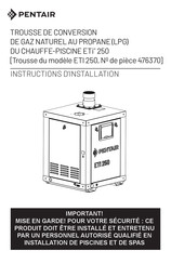 Pentair ETi 250 Instructions D'installation