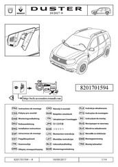 Renault DUSTER 8201701594 Instructions De Montage