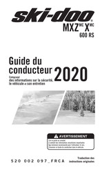 BRP Ski-doo MXZ X-600RS 2020 Guide Du Conducteur