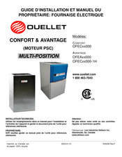 Ouellet Confort OFEC 000 Serie Guide D'installation Et Manuel Du Propriétaire