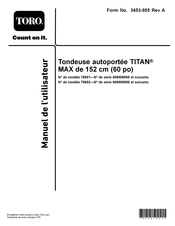Toro TITAN MAX de 152 cm Manuel De L'utilisateur