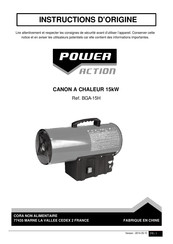 POWER ACTION BGA-15H Instructions D'origine