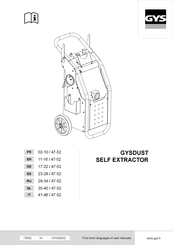 GYS GYSDUST SELF EXTRACTOR Manuel D'utilisation