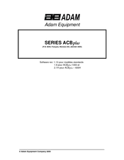 Adam Equipment ACBplus Série Mode D'emploi