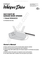 Chamberlain Whisper Drive Security+ WD952KCD Mode D'emploi