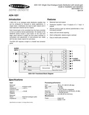 Miranda DENSITE ADA-1031 Notice D'installation Et D'utilisation