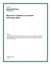 HP HPE Apollo 2000 Manuel De L'utilisateur