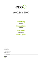 ecofort ecoQ Sole 2000 Instructions