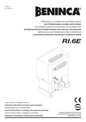 Beninca RI.6E Livret D'instructions Et Catalogue Des Pieces De Rechange