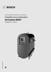 Bosch UC8000F 800 Notice D'installation Et D'entretien Pour Le Professionnel