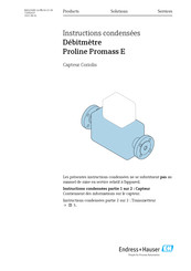 Endress+Hauser Proline Promass E Instructions Condensées