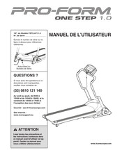 Pro-Form ONE STEP 1.0 Manuel De L'utilisateur