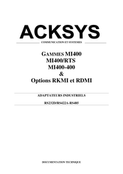 Acksys MI400/RTS Documentation Technique