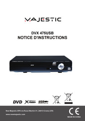 Majestic DVX 475USB Notice D'instructions