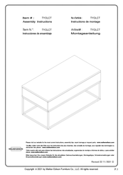 Walker Edison TYOLCT Instructions De Montage