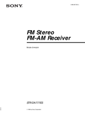 Sony STR-DA777ES Mode D'emploi
