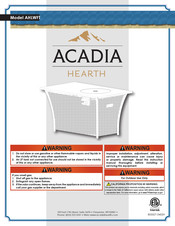 Acadia HEARTH AHLWFT Mode D'emploi