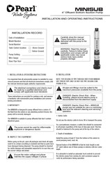 Pearl MINISUB Instructions D'installation Et D'utilisation