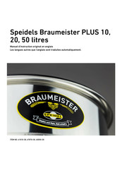 Speidel Braumeister PLUS Manuel D'instructions Original