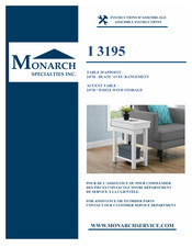 Monarch Specialties I 3195 Instructions D'assemblage